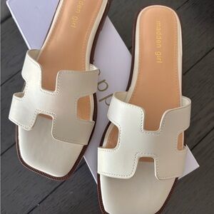 Madden Girl Tan Slide Sandals